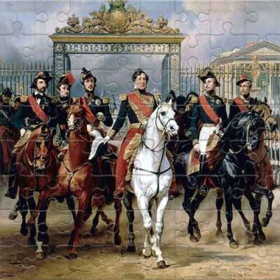 Louis-Philippe und seine Söhne verlassen Versailles (Horace Vernet) Puzzle