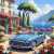Convertible at a Mediterranean Villa Jigsaw Puzzle