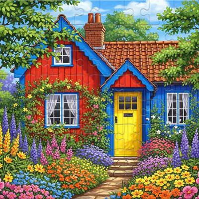 House Among Flowers Jigsaw Puzzle