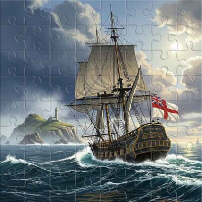 Vieux voilier dans une mer agitée Puzzle