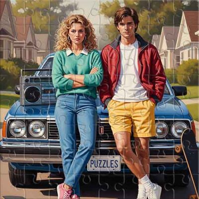 Style rétro et boombox Puzzle