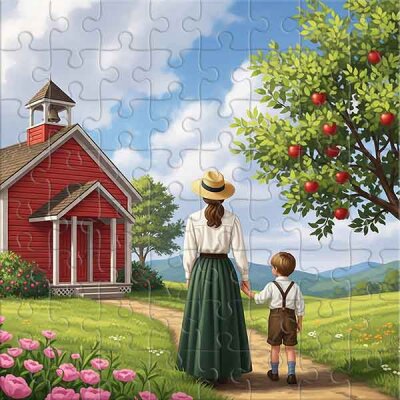 Weg zur Dorfschule Puzzle