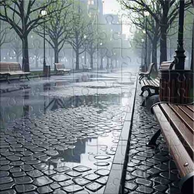 La calma de una mañana de principios de primavera y una alameda urbana