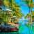 Tropical Paradise: Pool and Palms Jigsaw Puzzle