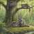 Forest Raccoons by the Stream Jigsaw Puzzle