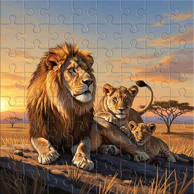 Les majestueux lions de la savane africaine Puzzle