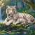 White tigers and a waterfall Jigsaw Puzzle White tigers and a waterfall Jigsaw Puzzle