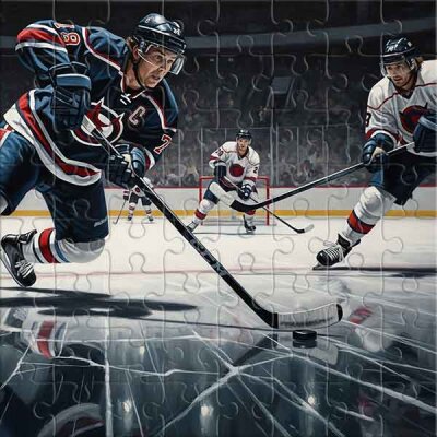 Battle for the Puck Jigsaw Puzzle