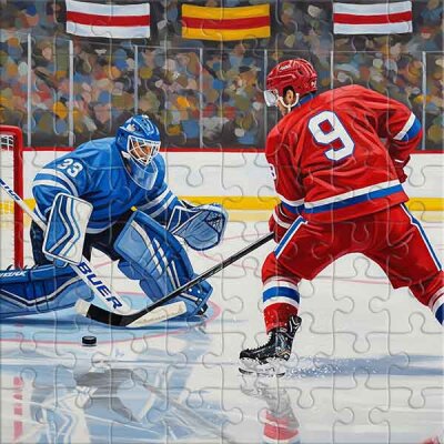 Le tir au but au hockey Puzzle