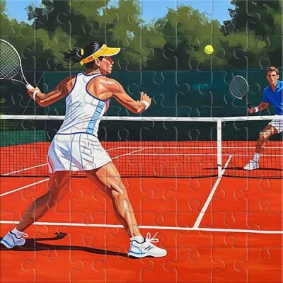 Joueurs de tennis en action Puzzle