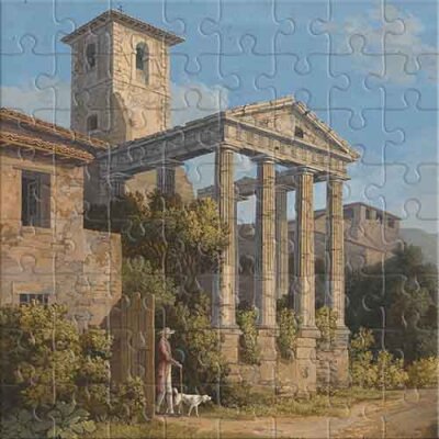 Temple of Hercules in Cori near Velletri (by Jakob Philipp Hackert) Jigsaw Puzzle