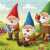 Веселі гноми на галявині Пазл