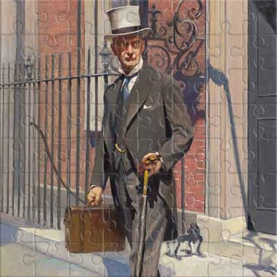 Portrait of Neville Chamberlain (by Samuel Johnson Woolf) Jigsaw Puzzle
