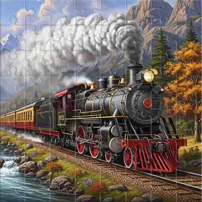 Autumn Mountain Express Jigsaw Puzzle