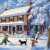 Christmas Morning by the House With Snowmen Jigsaw Puzzle