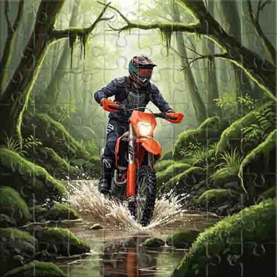Motocross im Dschungel Puzzle