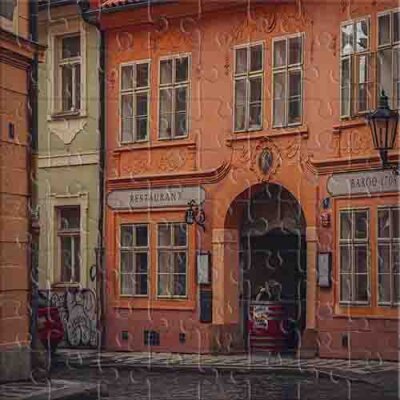 Praga al atardecer y la calidez de las calles antiguas Rompecabezas