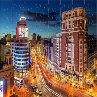 Evening Lights of Madrid Jigsaw Puzzle