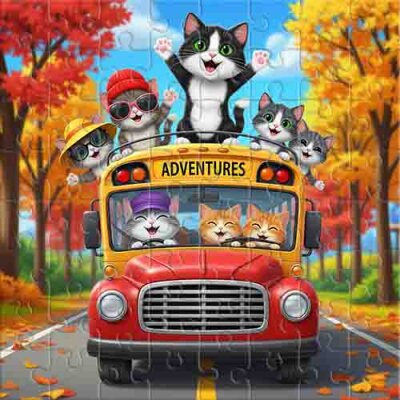 Herbstliche Reise Flauschiger Freunde Puzzle