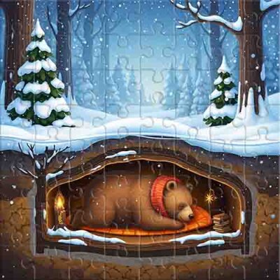 Dulces sueños en un bosque invernal Rompecabezas