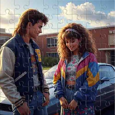 Mode und Stil der 80er Jahre Puzzle