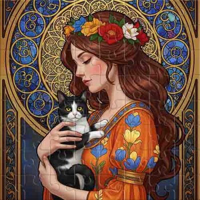 La Chica con el Gato Rompecabezas
