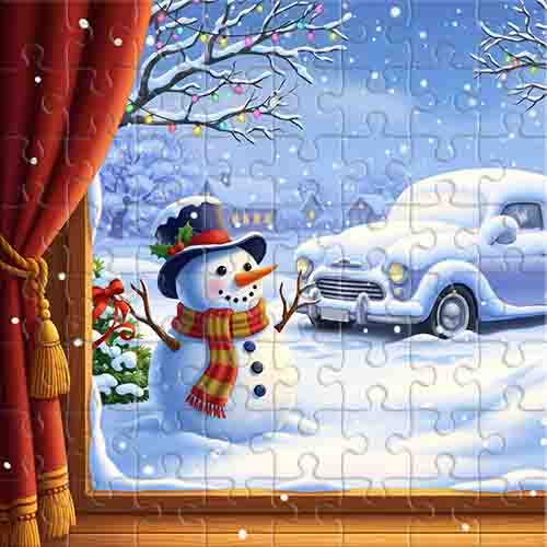 Зимовий краєвид з вікна Пазл