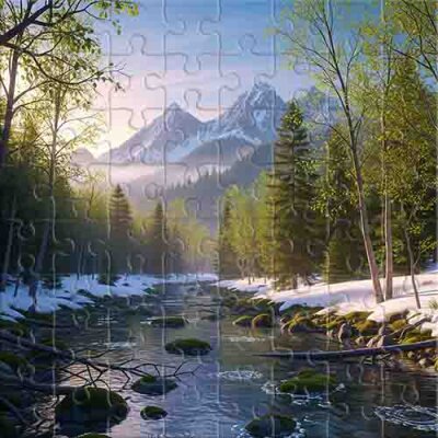 Der Kristallhauch des Bergfrühlings Puzzle