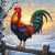 Frosty Dawn and a Vibrant Rooster Jigsaw Puzzle