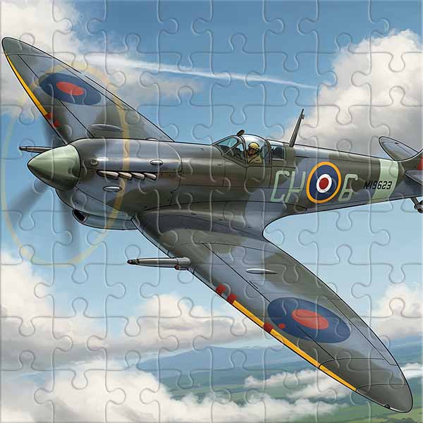 Flug des legendären Jagdflugzeugs Puzzle