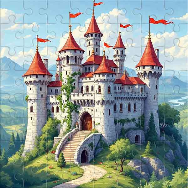 Schloss über dem Fluss Puzzle