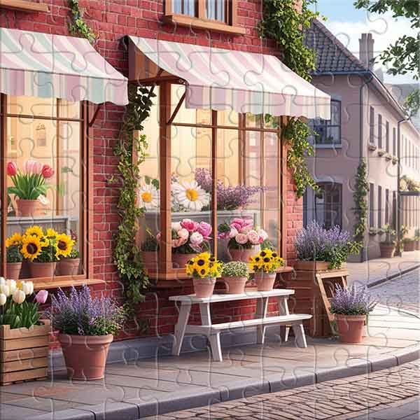 Fassade des Blumenladen Puzzle