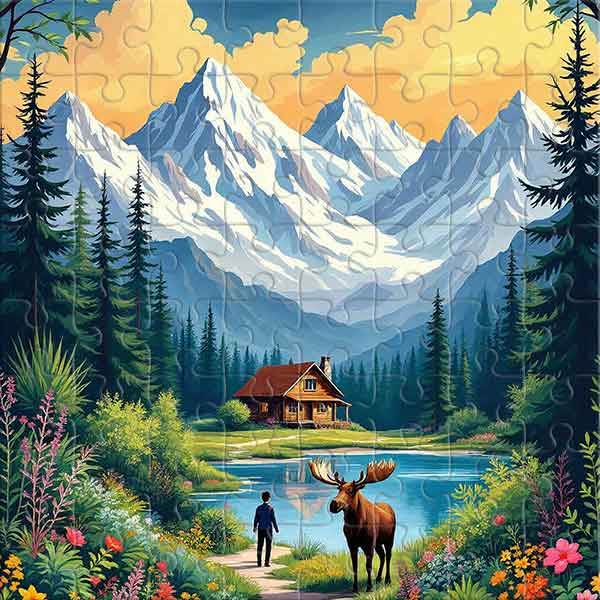 Spaziergang zum Bergsee Puzzle