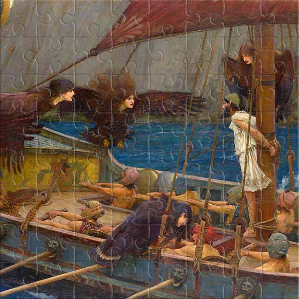 Ulysses and the Sirens (by John William Waterhouse) Jigsaw Puzzle