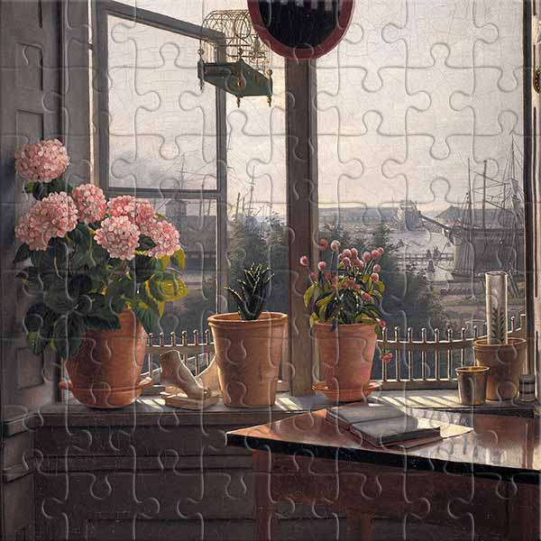 View from the Artist's Window (by Martinus Rørbye) Jigsaw Puzzle