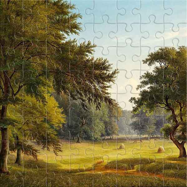 View of Dyrehaven (the Deer Garden) north of Copenhagen (by P. C. Skovgaard) Jigsaw Puzzle