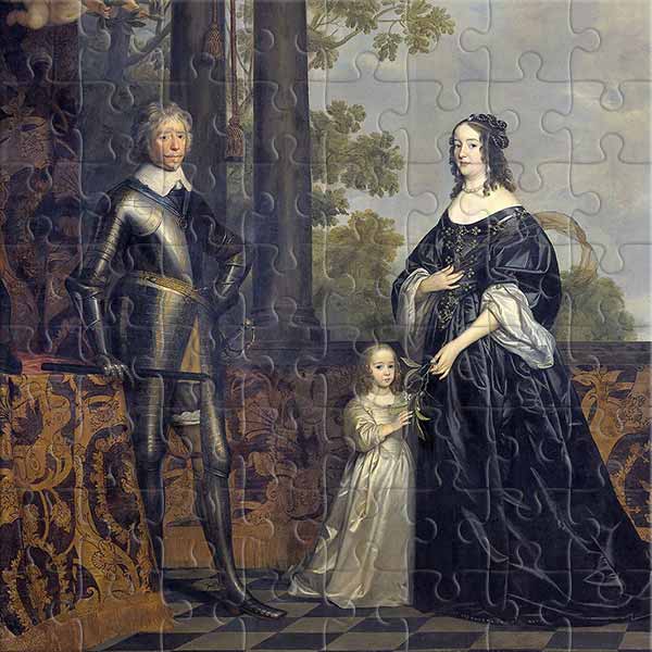 Frederick Henry, his Consort Amalia of Solms, and their Three Youngest Daughters (by Gerard van Honthorst) Jigsaw Puzzle