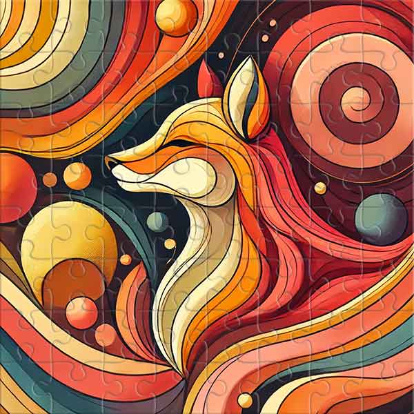 Fox in Streams of Color Jigsaw Puzzle