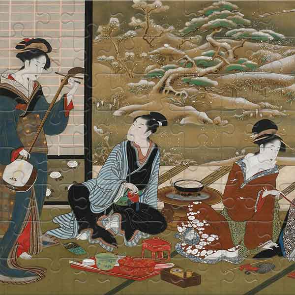 A Winter Party (by Utagawa Toyoharu) Jigsaw Puzzle