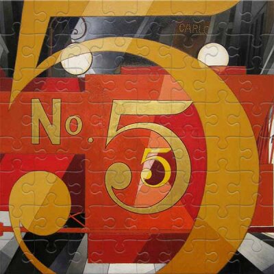 Vi el número 5 en oro (por Charles Demuth) Rompecabezas