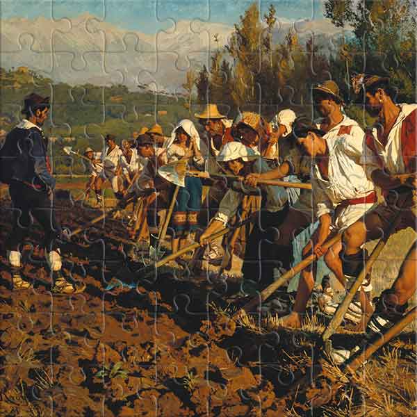 Italian Field Laborers - Abruzzo (by Peder Severin Krøyer) Jigsaw Puzzle