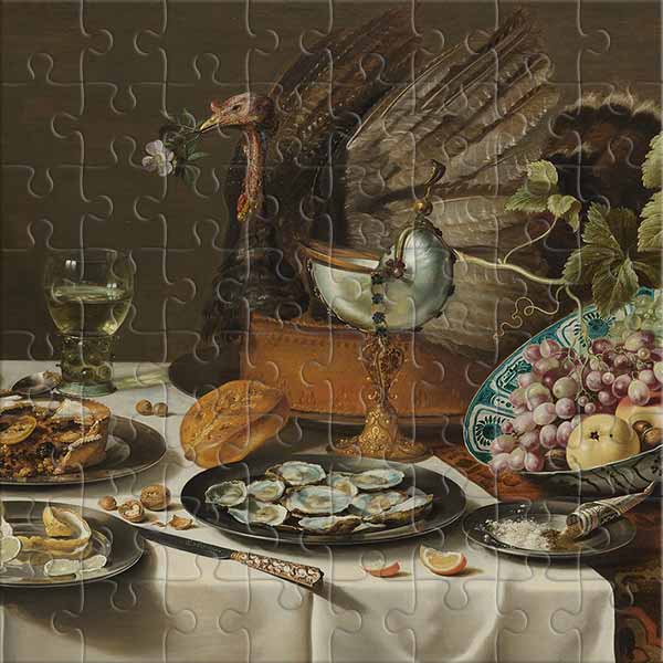 Still Life with a Turkey Pie (by Pieter Claesz) Jigsaw Puzzle