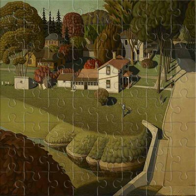 El lugar de nacimiento de Herbert Hoover, West Branch, Iowa (por Grant Wood) Rompecabezas