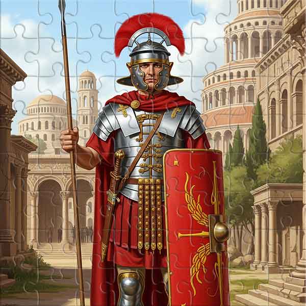 Roman Soldier with Shield and Spear