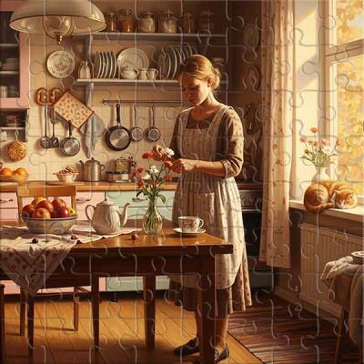 Mañana de otoño en la cocina