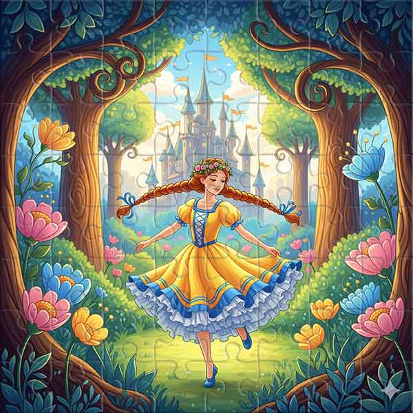 Dance in the Garden by the Castle Jigsaw Puzzle