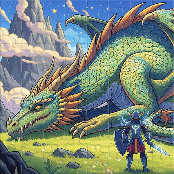 Knight and Dragon Jigsaw Puzzle