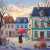 Spaziergang mit Regenschirm am Café Puzzle