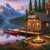 Cozy Evening by the Mountain Lake Jigsaw Puzzle