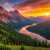 Sunset over the Mountain River Jigsaw Puzzle